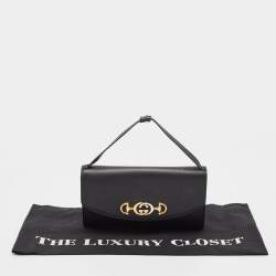 Pre Owned Gucci Black Leather Zumi Clutch Bag
