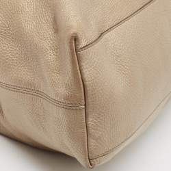 Pre Owned Gucci Light Gold Leather Medium Soho Chain Tote
