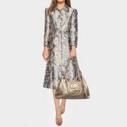 Pre Owned Gucci Light Gold Leather Medium Soho Chain Tote