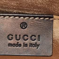 Pre Owned Gucci Black Leather Mini Web Chain Sylvie Top Handle Bag