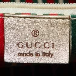 Pre Owned Gucci Beige/Gold GG Canvas and  Leather Small Abbey Boston Bag
