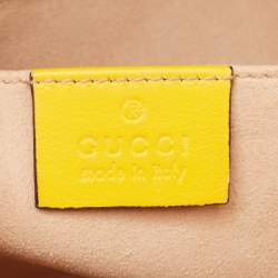 Gucci Yellow Matelassé Leather Mini GG Marmont Shoulder Bag