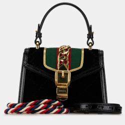 Gucci Mini GG Velvet Sylvie Satchel Bag