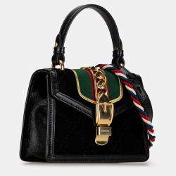 Gucci Mini GG Velvet Sylvie Satchel Bag