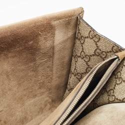 Pre Owned Gucci Beige GG Supreme Canvas and Suede Medium Dionysus Shoulder Bag