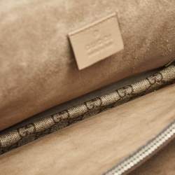 Pre Owned Gucci Beige GG Supreme Canvas and Suede Medium Dionysus Shoulder Bag