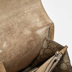 Pre Owned Gucci Beige GG Supreme Canvas and Suede Medium Dionysus Shoulder Bag