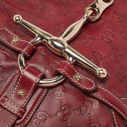 Pre Owned Gucci Red Guccissima Leather 85th Anniversary Bridal Bit Hobo