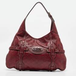 Pre Owned Gucci Red Guccissima Leather 85th Anniversary Bridal Bit Hobo