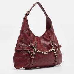 Pre Owned Gucci Red Guccissima Leather 85th Anniversary Bridal Bit Hobo