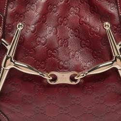Pre Owned Gucci Red Guccissima Leather 85th Anniversary Bridal Bit Hobo