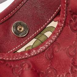 Pre Owned Gucci Red Guccissima Leather 85th Anniversary Bridal Bit Hobo