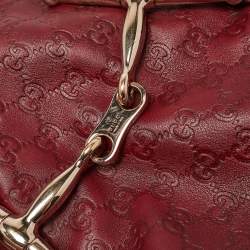 Pre Owned Gucci Red Guccissima Leather 85th Anniversary Bridal Bit Hobo