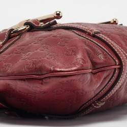 Pre Owned Gucci Red Guccissima Leather 85th Anniversary Bridal Bit Hobo