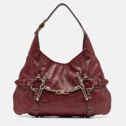 Pre Owned Gucci Red Guccissima Leather 85th Anniversary Bridal Bit Hobo