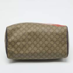 Pre Owned Gucci Multicolor GG Supreme Canvas and Leather Medium US Flag Joy Boston Bag