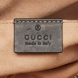 Pre Owned Gucci Black Matelassé Leather GG Marmont Belt Bag