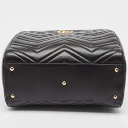 مملوكة مسبقًا حقيبة يد غوتشي جي جي مارمونت جلد ماتيلاس أسود صغيرة