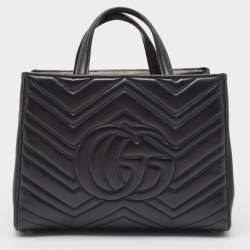 مملوكة مسبقًا حقيبة يد غوتشي جي جي مارمونت جلد ماتيلاس أسود صغيرة