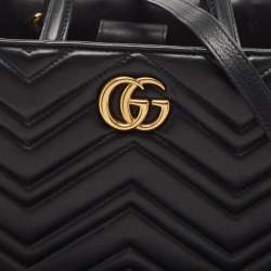 مملوكة مسبقًا حقيبة يد غوتشي جي جي مارمونت جلد ماتيلاس أسود صغيرة