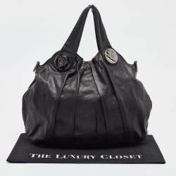 Gucci Black Leather Large Hysteria Hobo