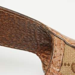 Pre Owned Gucci Beige/Brown GG Canvas and Leather Large New Pelham Hobo