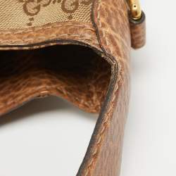 Pre Owned Gucci Beige/Brown GG Canvas and Leather Large New Pelham Hobo