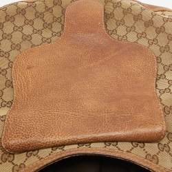 Pre Owned Gucci Beige/Brown GG Canvas and Leather Large New Pelham Hobo