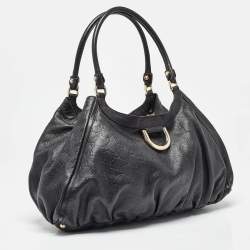 مملوكة مسبقًا حقيبة كتف غوتشي أبي D رينغ جلد وكانفاس جي جي أبيض/ بيج