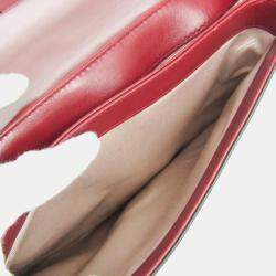 Pre Owned Gucci Red/Black Leather Small Arli Crossbody Bag
