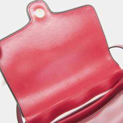 Pre Owned Gucci Red/Black Leather Small Arli Crossbody Bag