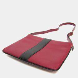 Pre Owned Gucci Red/Black Leather Small Arli Crossbody Bag