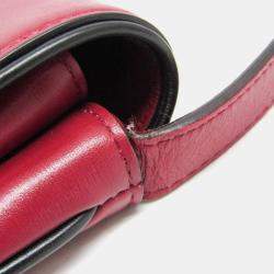 Pre Owned Gucci Red/Black Leather Small Arli Crossbody Bag