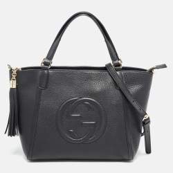 Gucci Black Leather Small Soho Zipped Tote