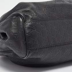 Pre Owned Gucci Black Guccissima Leather Medium Sukey Tote