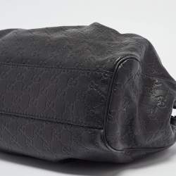 Pre Owned Gucci Black Guccissima Leather Medium Sukey Tote
