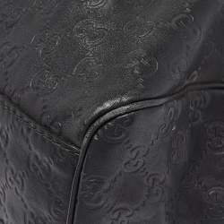 Pre Owned Gucci Black Guccissima Leather Medium Sukey Tote