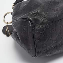 Pre Owned Gucci Black Guccissima Leather Medium Sukey Tote