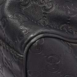 Pre Owned Gucci Black Guccissima Leather Medium Sukey Tote