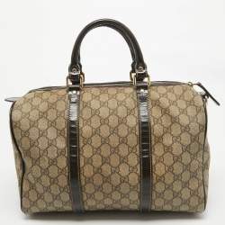 Gucci Dark Brown/BeigeGG Supreme Canvas Medium Joy Boston Bag