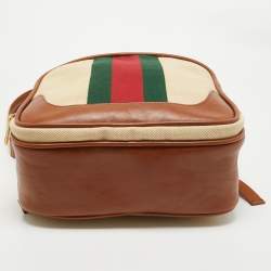 Gucci Brown/Natural Canvas Vintage Web Backpack
