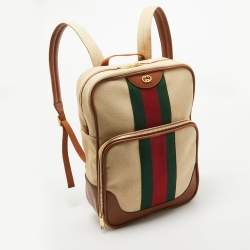 Gucci Brown/Natural Canvas Vintage Web Backpack