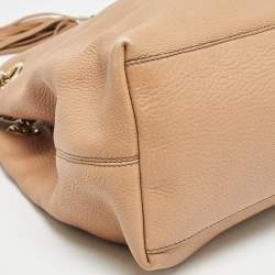 Pre Owned Gucci Beige Leather Medium Soho Chain Tote
