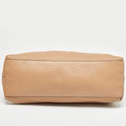 Pre Owned Gucci Beige Leather Medium Soho Chain Tote