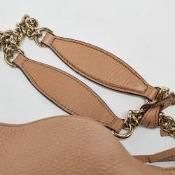 Pre Owned Gucci Beige Leather Medium Soho Chain Tote