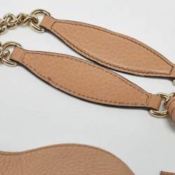 Pre Owned Gucci Beige Leather Medium Soho Chain Tote