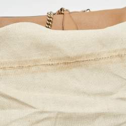 Pre Owned Gucci Beige Leather Medium Soho Chain Tote
