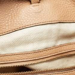 Pre Owned Gucci Beige Leather Medium Soho Chain Tote