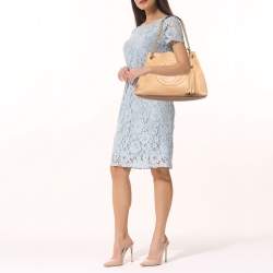 Pre Owned Gucci Beige Leather Medium Soho Chain Tote