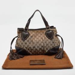 Gucci Beige/Brown GG Canvas and Leather Tribeca Satchel